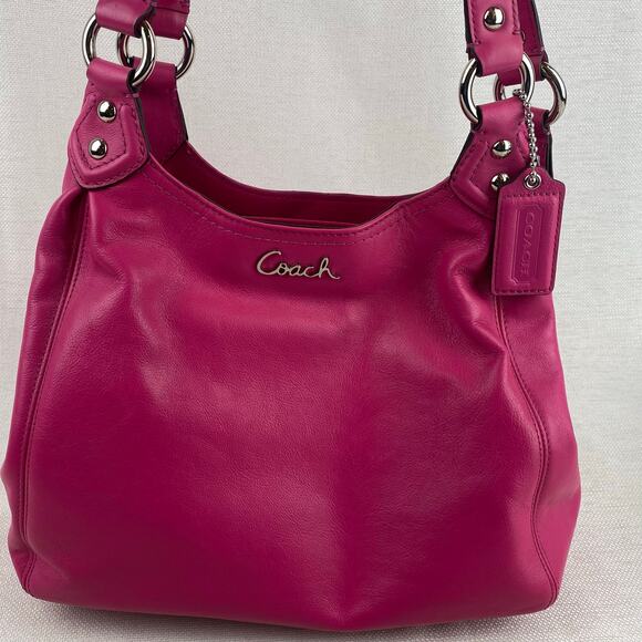 Coach Ashley Carry All Hippie Hobo Satchel Shoulder Bag Pink Leather Y2K Barbie - Picture 11 of 12